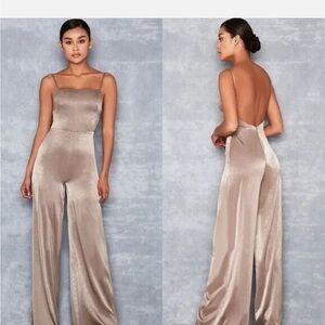 House of CB Mistress Rocks Women's Jumpsuit
Satin Wide Leg Zip Closure Black  L